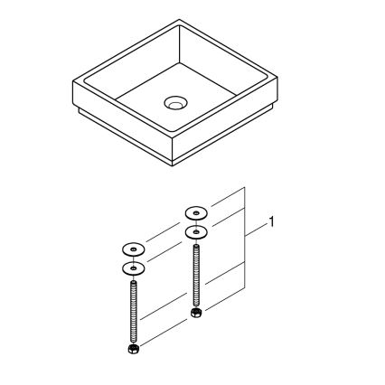 GROHE 3948100H - Valamu CUBE 500 × 470 mm keraamiline/valge