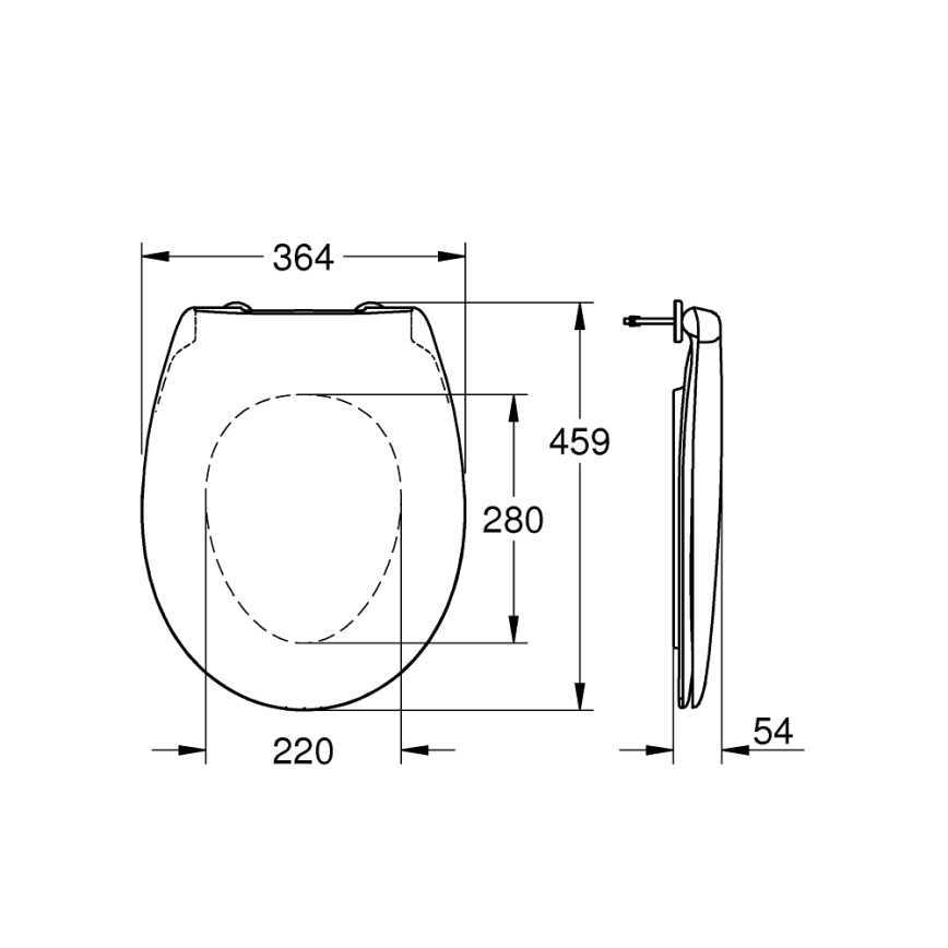 GROHE 39493000 - WC-istme kaas BAU CERAMIC durovalge
