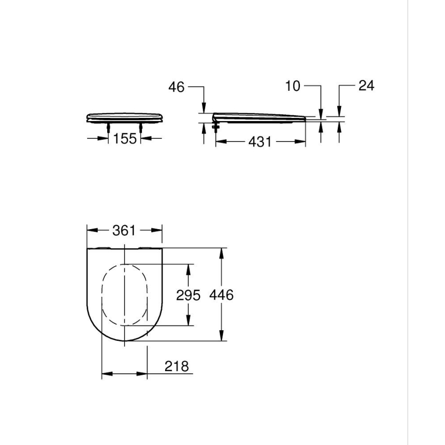 GROHE 39577001 - WC-istme kaas ESSENCE dura-valge