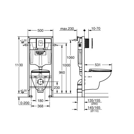 GROHE 39586000 - 5-ühes komplekt SOLIDO 1,13 m keraamika/valge