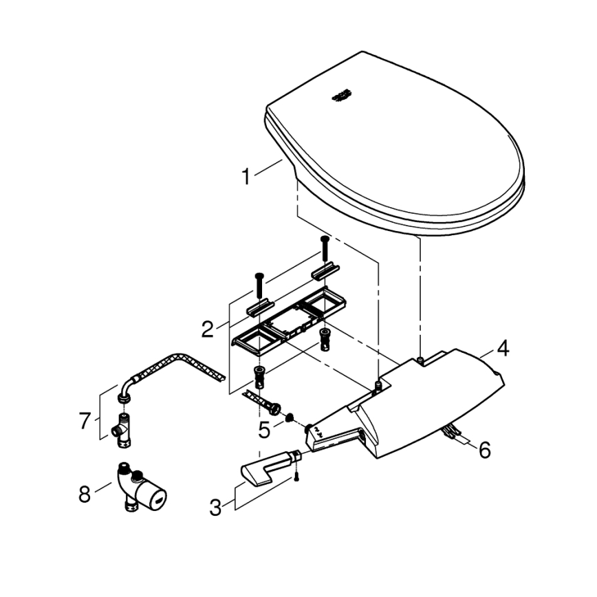 GROHE 39648SH0 - Manuaalne bidee-iste BAU CERAMIC durovalge