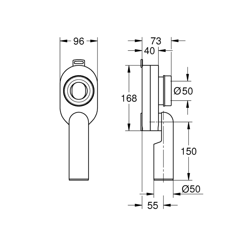 GROHE 39733000 - BAU CERAMIC pisoaari sifoon