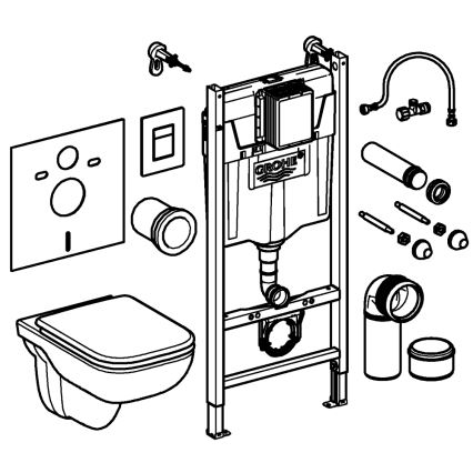 GROHE 39816000 - SOLIDO COMPACT WC-komplekt 1,13 m keraamika/valge
