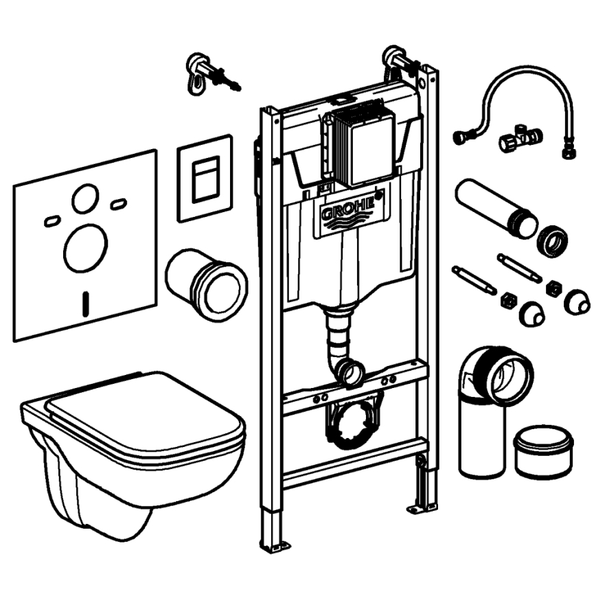 GROHE 39816000 - SOLIDO COMPACT WC-komplekt 1,13 m keraamika/valge