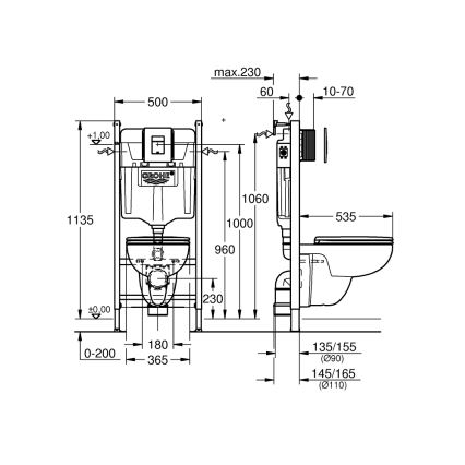 GROHE 39816000 - SOLIDO COMPACT WC-komplekt 1,13 m keraamika/valge