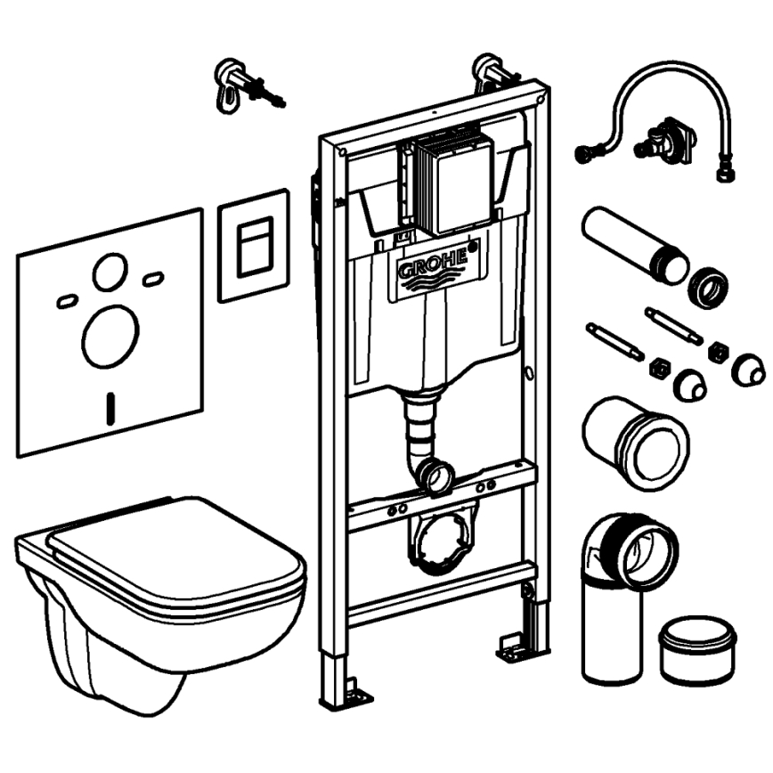 GROHE 39817000 - WC komplekt SOLIDO 1,13 m keraamika/valge