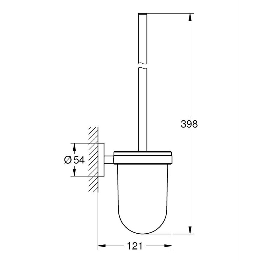 GROHE 40374001 - ESSENTIALS WC-puhastuskomplekt, 12,1 x 39,8 cm, kroomitud