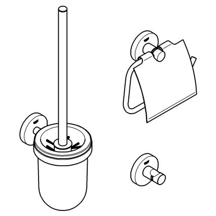 GROHE 40407001 - ESSENTIALS tarvikute komplekt, läikiv kroom