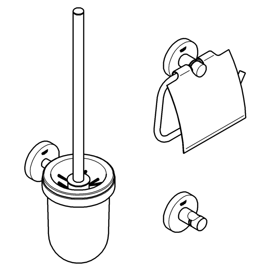 GROHE 40407001 - ESSENTIALS tarvikute komplekt, läikiv kroom