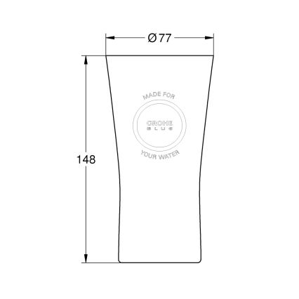 GROHE 40437000 - 6-osaline klaasikomplekt BLUE 250 ml, kristall/selge