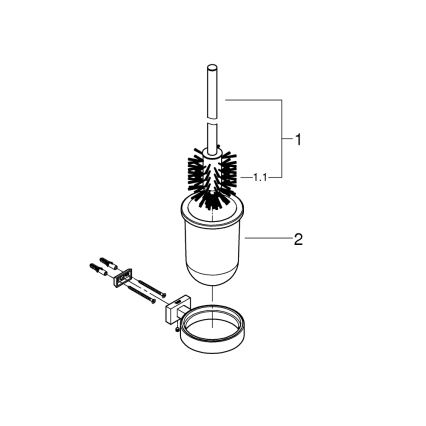 GROHE 40513DC1 - ESSENTIALS CUBE tualetiharja komplekt, roostevabast terasest