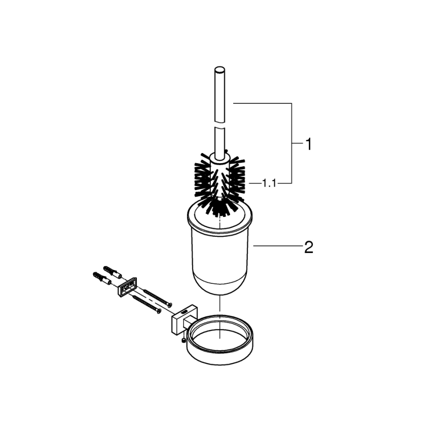 GROHE 40513DC1 - ESSENTIALS CUBE tualetiharja komplekt, roostevabast terasest