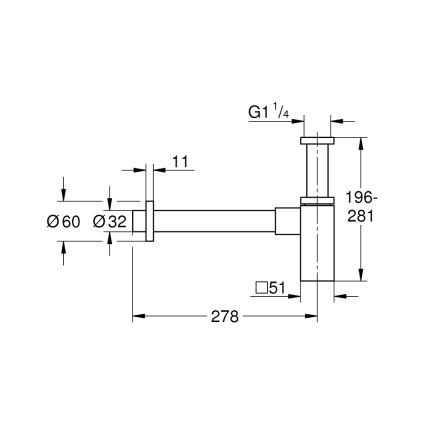 GROHE 40564A00 - Sifoon SIFOONID grafiit