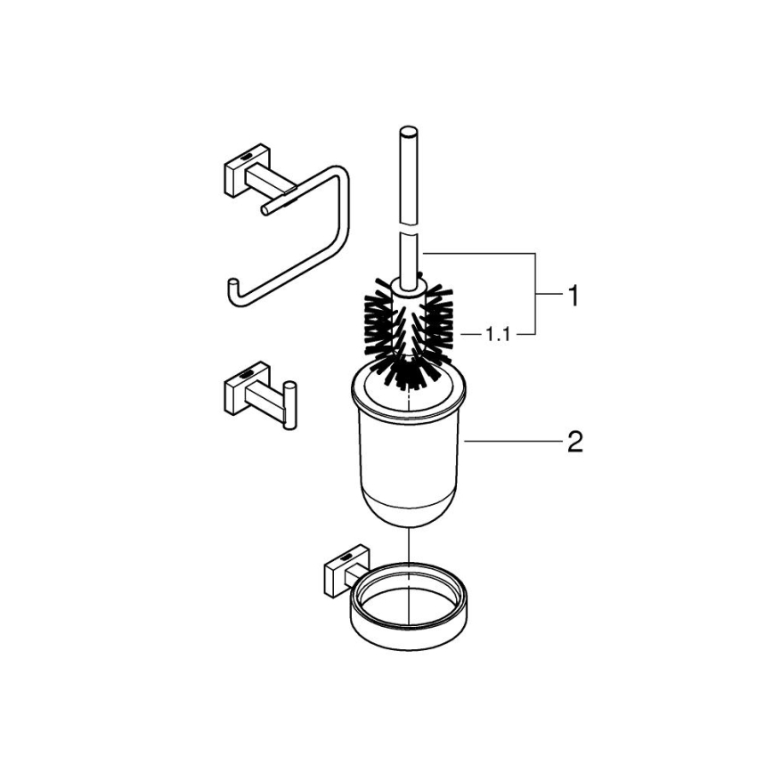 GROHE 40757001 - ESSENTIALS CUBE tarvikukomplekt, poleeritud kroom