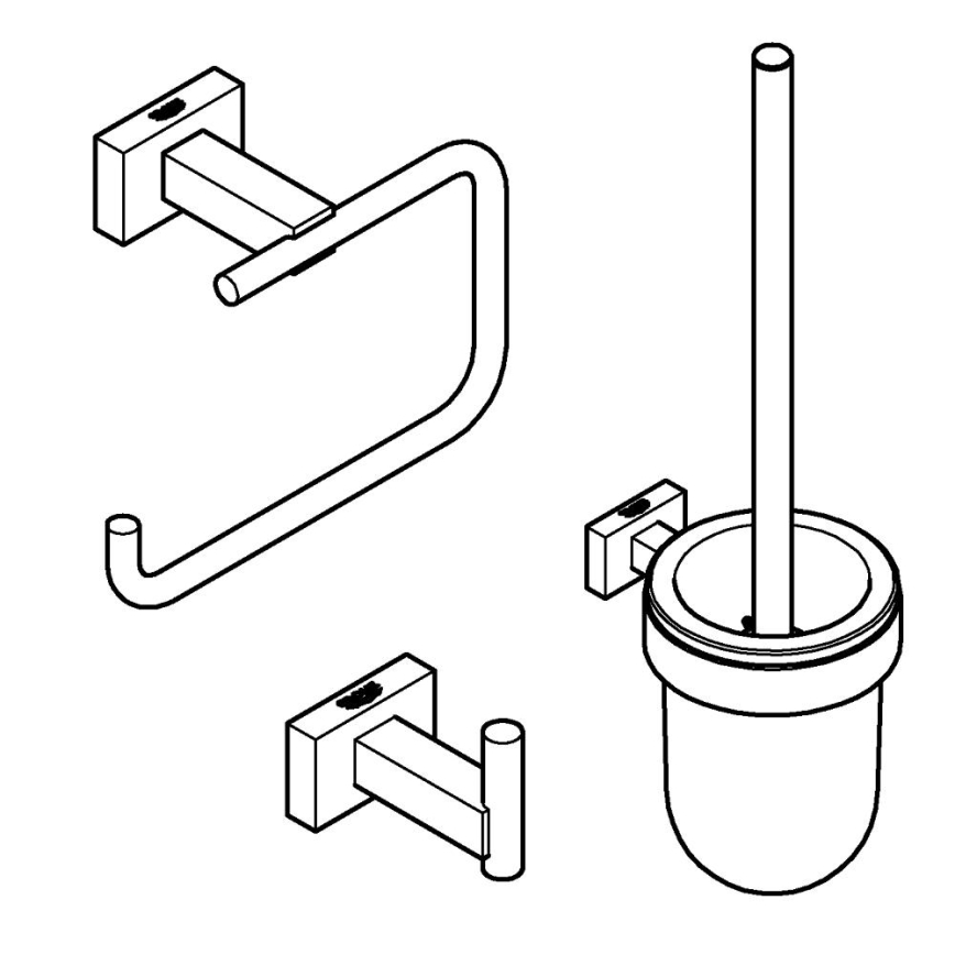 GROHE 40757001 - ESSENTIALS CUBE tarvikukomplekt, poleeritud kroom