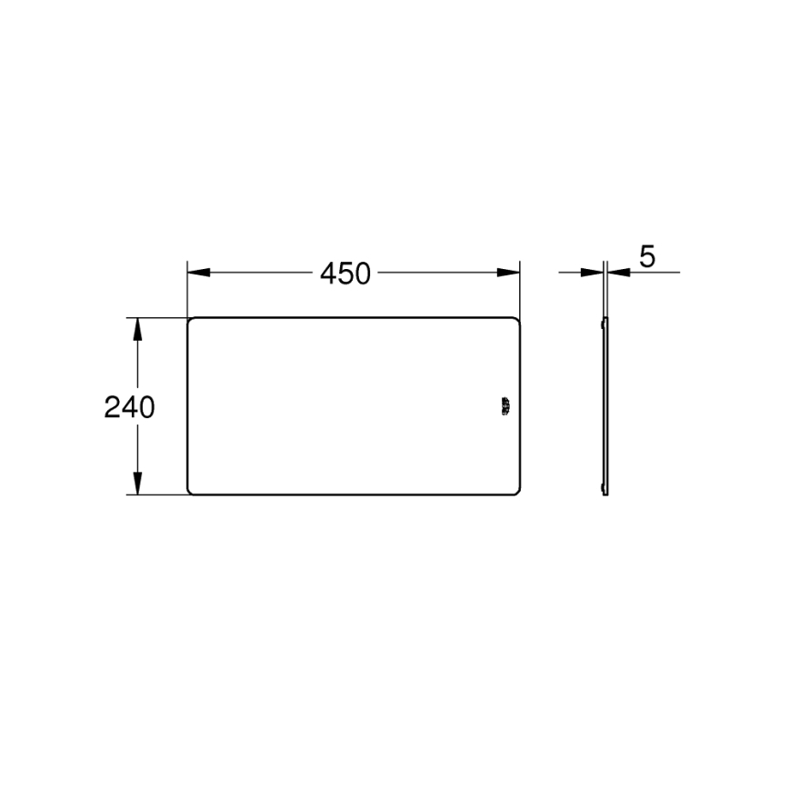 GROHE 40786K00 - must klaasriiul 450 × 240 × 19 mm