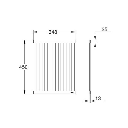 GROHE 40856SD0 - Tilgutusplaat 450 × 348 mm, harjatud roostevabast terasest