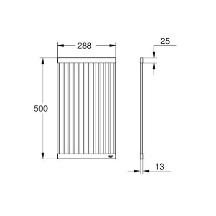 GROHE 40858SD0 - Nõudekuivati 500 × 288 mm roostevabast terasest
