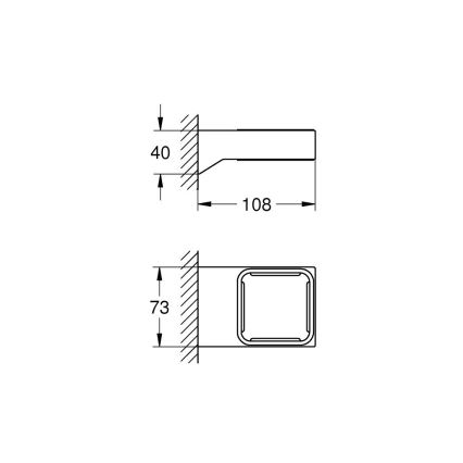 GROHE 40865000 - SELECTION CUBE hoidja, läikiv kroom