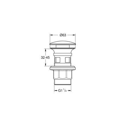 GROHE 40869000 - Äravoolukomplekt Ø 63 mm läikiv kroom