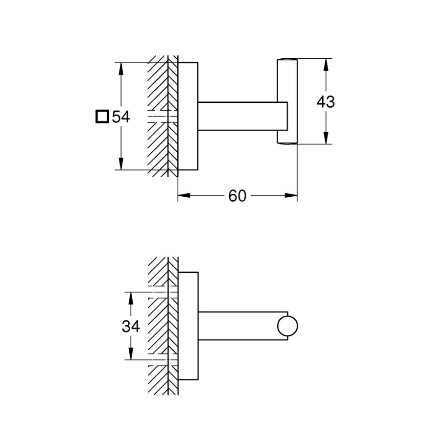 GROHE 409612430 - START CUBE konks 5,4 × 5,4 × 6 cm must