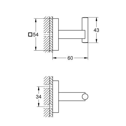 GROHE 409612430 - START CUBE konks 5,4 × 5,4 × 6 cm must