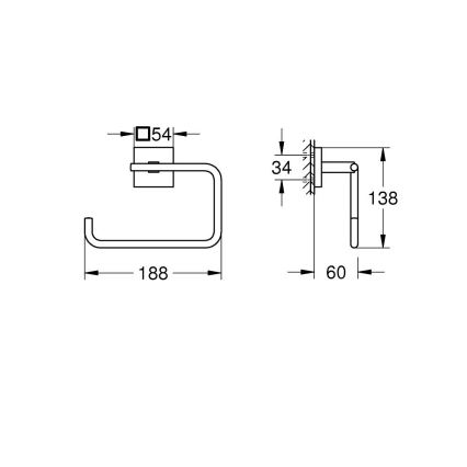 GROHE 40975000 - START CUBE rätikuhoidja läikiv kroom