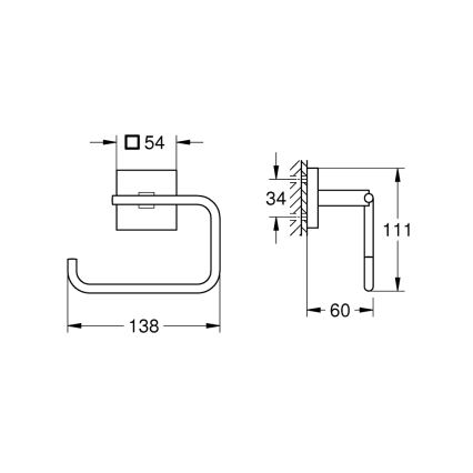 GROHE 40978000 - Tualettpaberihoidja START CUBE läikiv kroom
