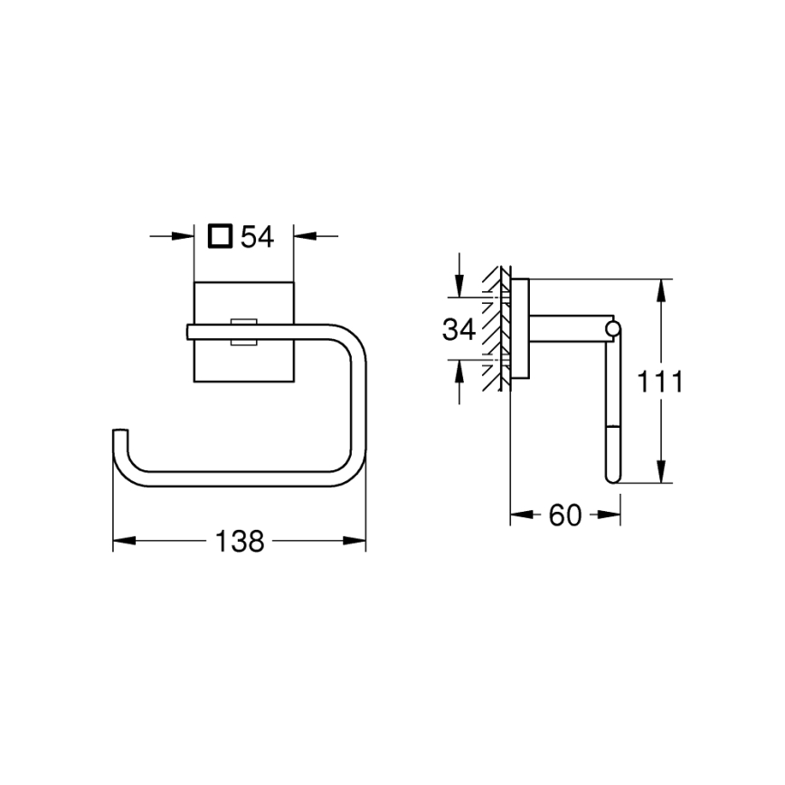 GROHE 40978000 - Tualettpaberihoidja START CUBE läikiv kroom