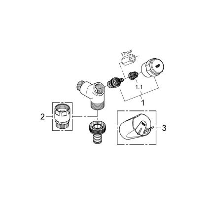 GROHE 41010000 - EGGEMANN DN 15 ühendusventiil läikiv kroom