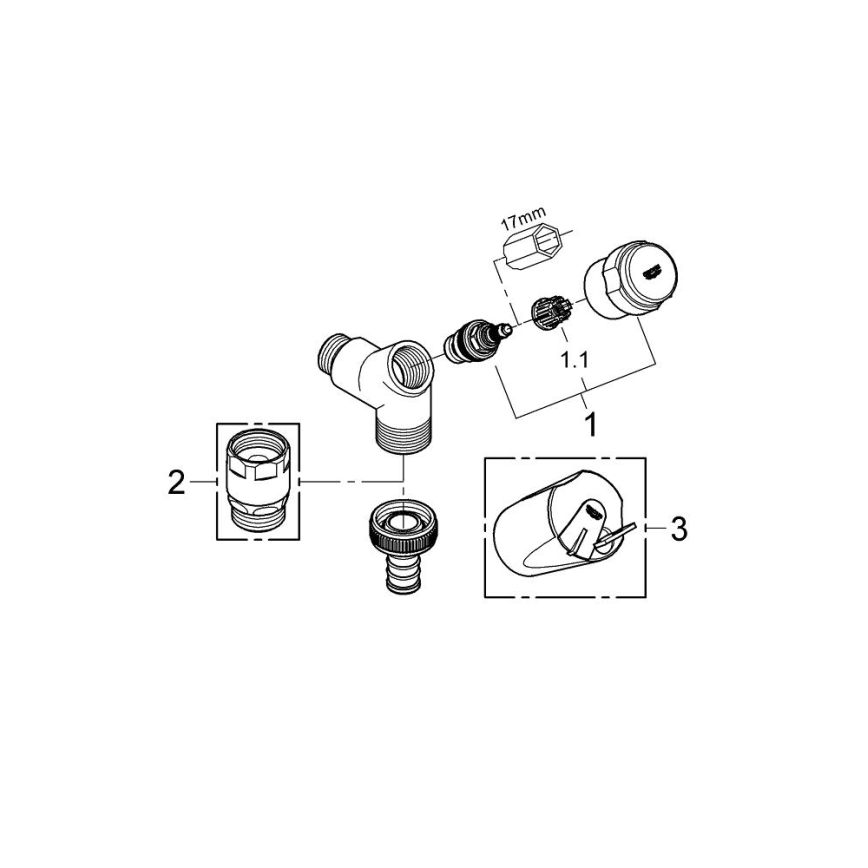 GROHE 41010000 - EGGEMANN DN 15 ühendusventiil läikiv kroom