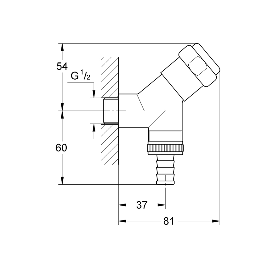 GROHE 41010000 - EGGEMANN DN 15 ühendusventiil läikiv kroom