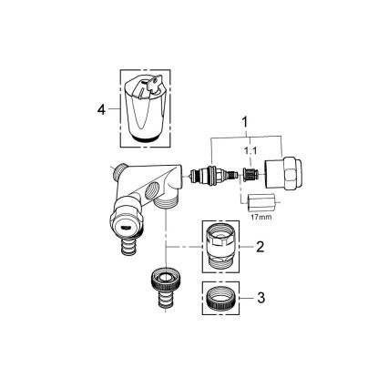 GROHE 41020000 - EGGEMANN 12” topeltventiil, läikiv kroom
