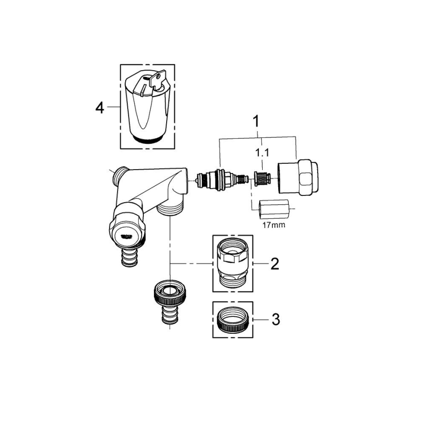GROHE 41022000 - Topeltventiil EGGEMANN DN 15 kõrgläikiv kroomviimistlus