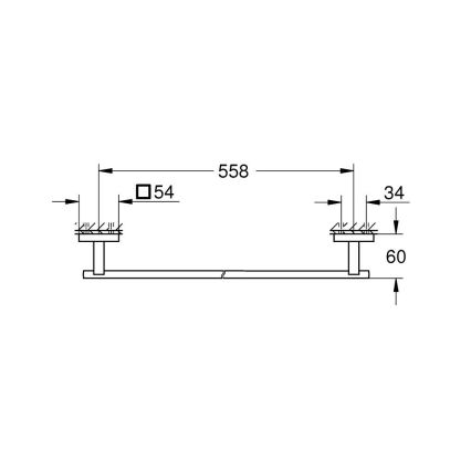 GROHE 41089DC0 - START CUBE rätikuhoidja 600 mm, roostevabast terasest