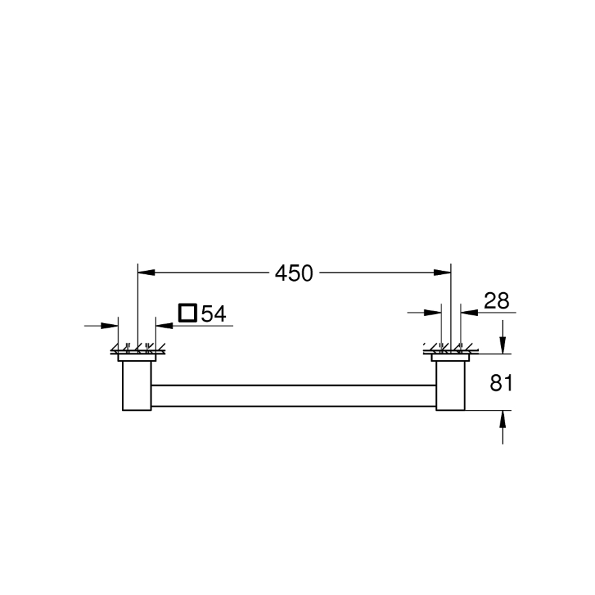 GROHE 41095DC0 - Vanni tugikäepide QUICKFIX START CUBE 504 mm bambus/pruun