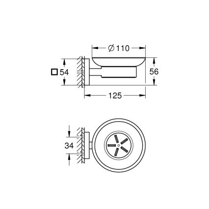 GROHE 41096000 - Seebialus START CUBE 110 × 56 × 125 mm läikiv kroom