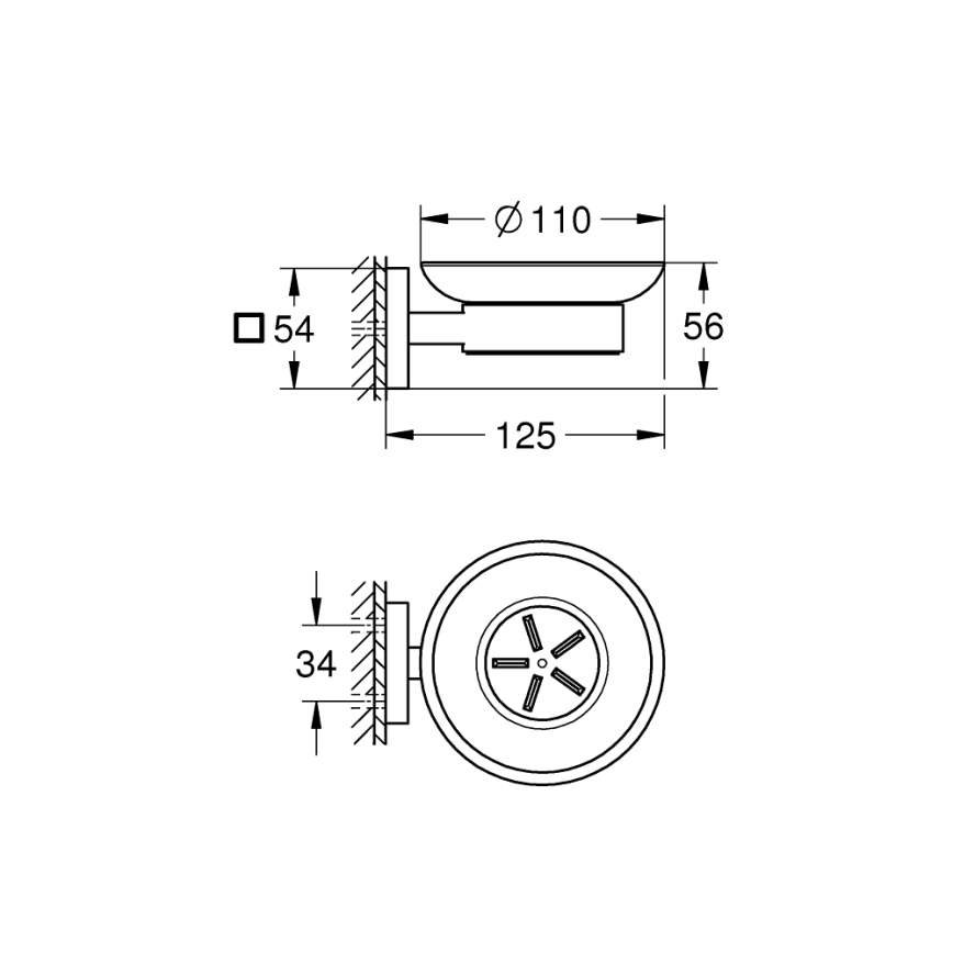 GROHE 41096DC0 - Seebialus START CUBE 110 x 56 x 125 mm, roostevaba teras