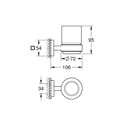 GROHE 410972430 - klaas koos hoidikuga START CUBE must