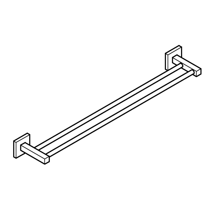 GROHE 41104DC0 - Topelt rätikuhoidja QUICKFIX START CUBE 654 mm roostevabast terasest
