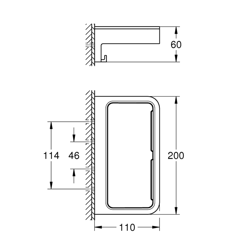 GROHE 411072430 - START CUBE duširiiul 200 mm must