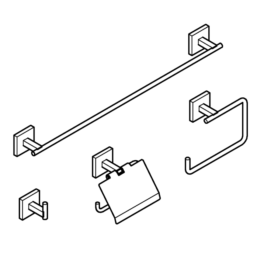 GROHE 41115000 - START CUBE tarvikukomplekt 558 mm läikiv kroom