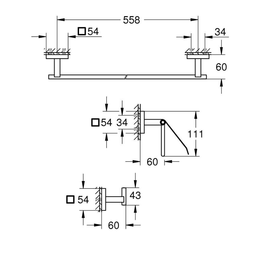 GROHE 411242430 - QUICKFIX START CUBE tarvikukomplekt must