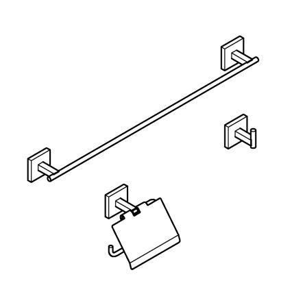 GROHE 41124DC0 - START CUBE tarvikukomplekt 558 mm, roostevaba teras