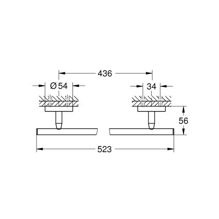 GROHE 41166000 - rätikuhoidja 522 mm läikiv kroom