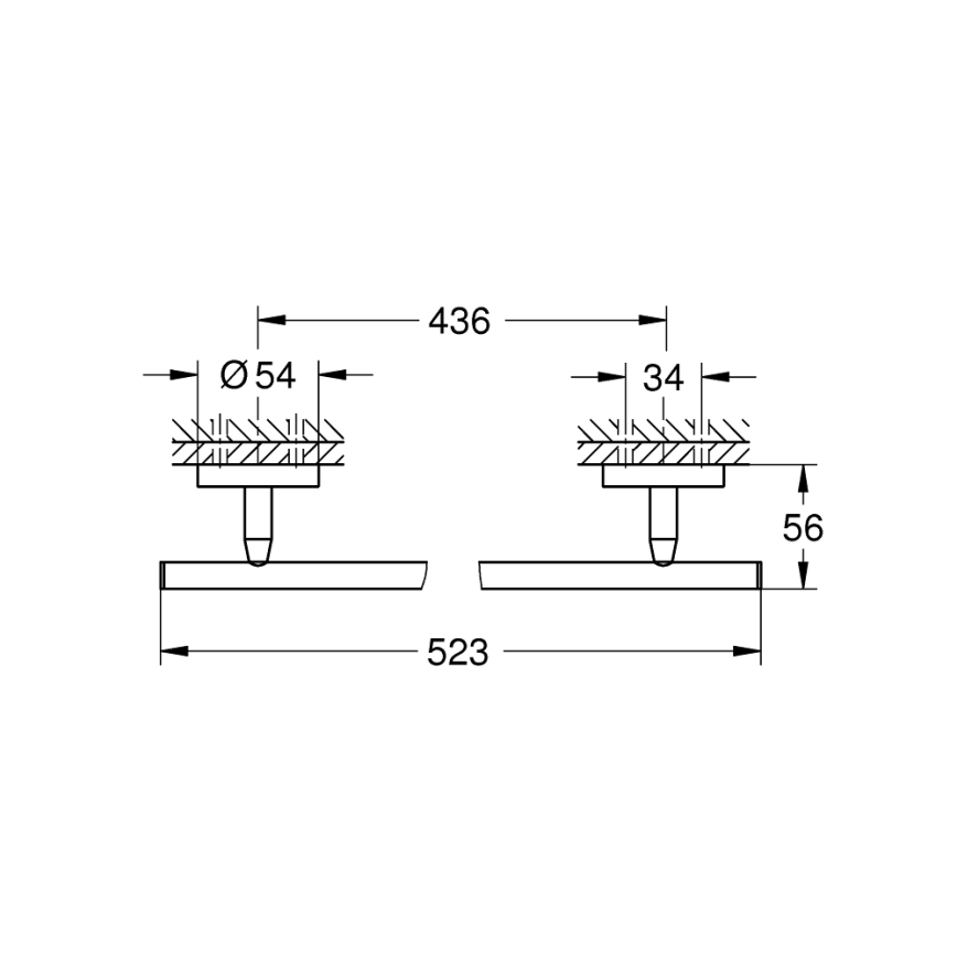 GROHE 41166000 - rätikuhoidja 522 mm läikiv kroom