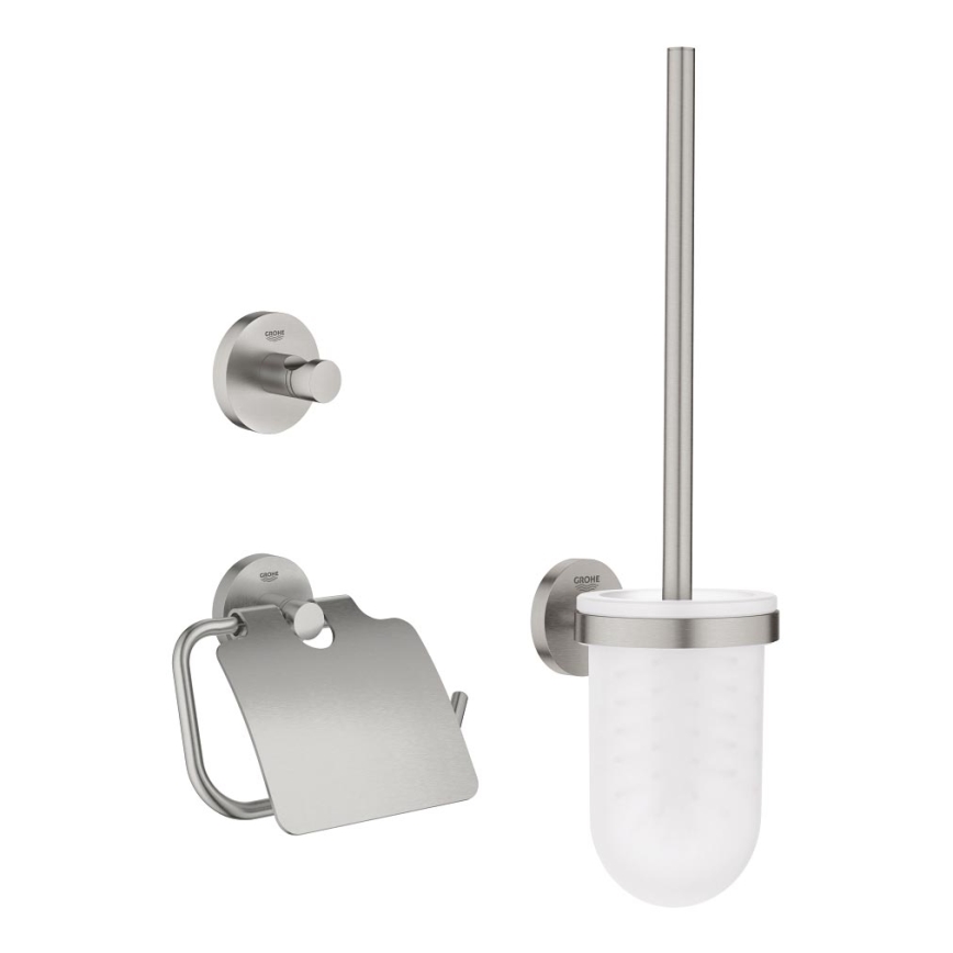 GROHE 41204DC0 - START 3-ühes roostevabast terasest WC-tarvikute komplekt