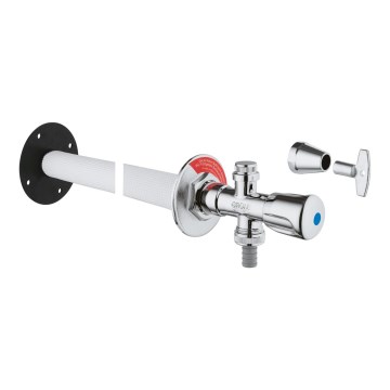 GROHE 41208000 - EUROTEC seinale paigaldatav välisventiil DN 15, läikiv kroom