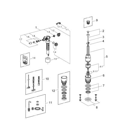 GROHE 43907PI0 - Asenduskomplekt k keraamilistele loputuspaakidele