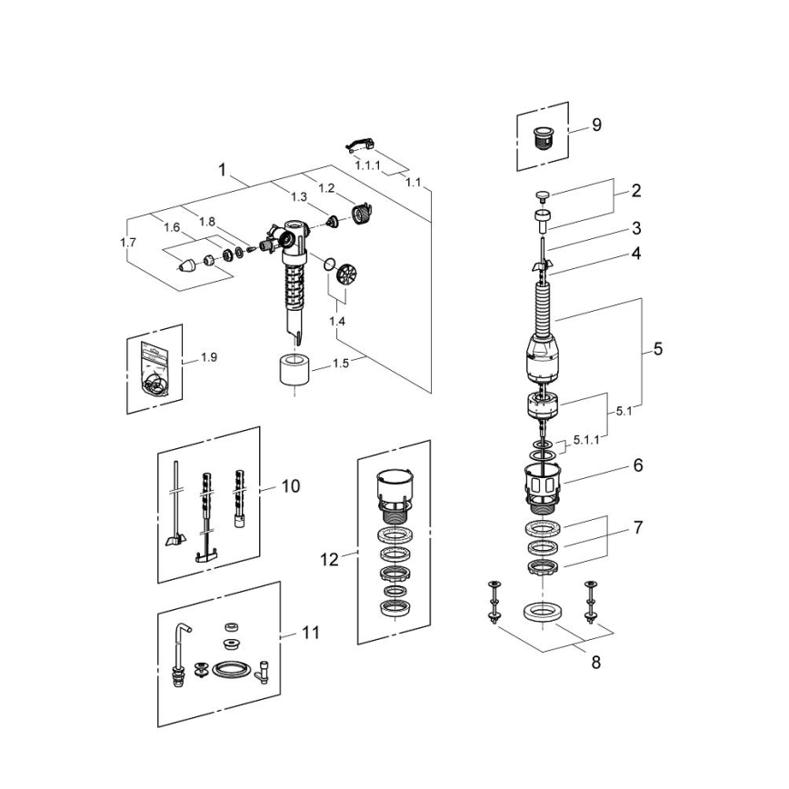 GROHE 43907PI0 - Asenduskomplekt k keraamilistele loputuspaakidele